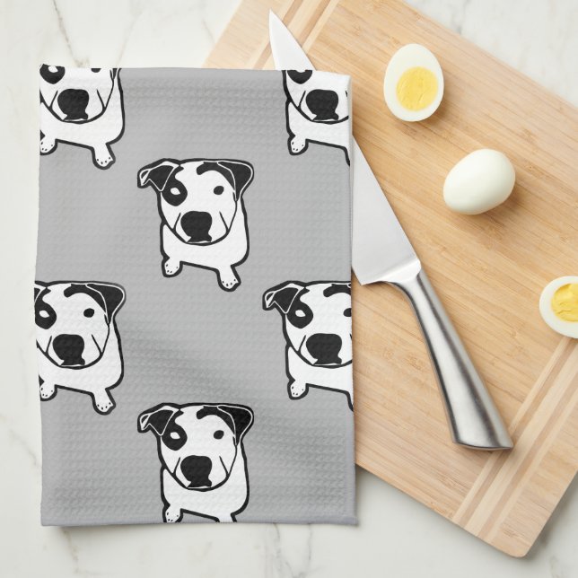 Pit Bull T-Bone Graphic Tea Towel (Quarter Fold)