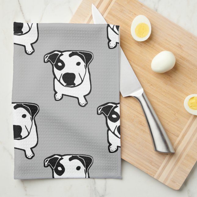 Pit Bull T-Bone Graphic Tea Towel (Quarter Fold)