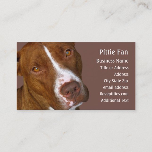 Pit Bull Terrier #2 -  Photo Business Card (Front)