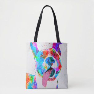 Pit Bull Terrier Colourful Pop Art Tote Bag