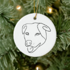 Pit Bull Terrier Dog Custom Name Paw Line Art