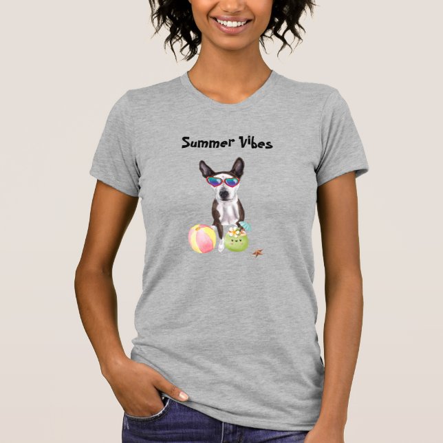 Pit Bull Terrier Mix Beach   T-Shirt (Front)