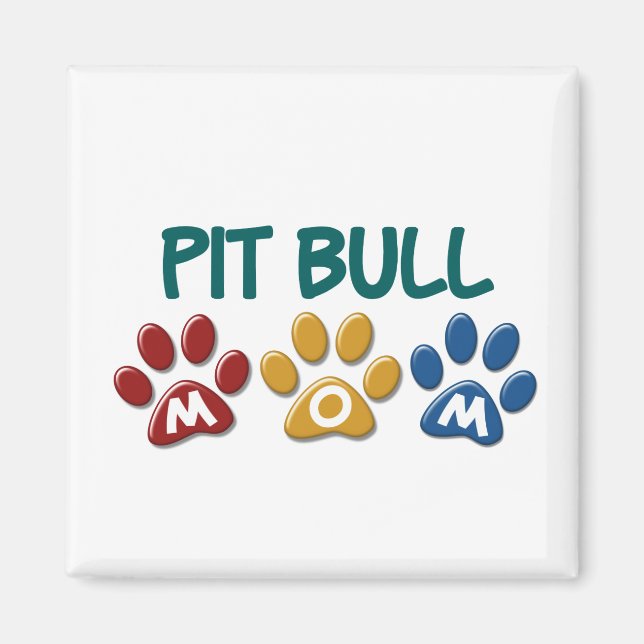 PIT BULL TERRIER Mum Paw Print 1 Magnet (Front)