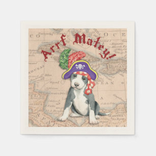 Pit Bull Terrier Pirate Napkin
