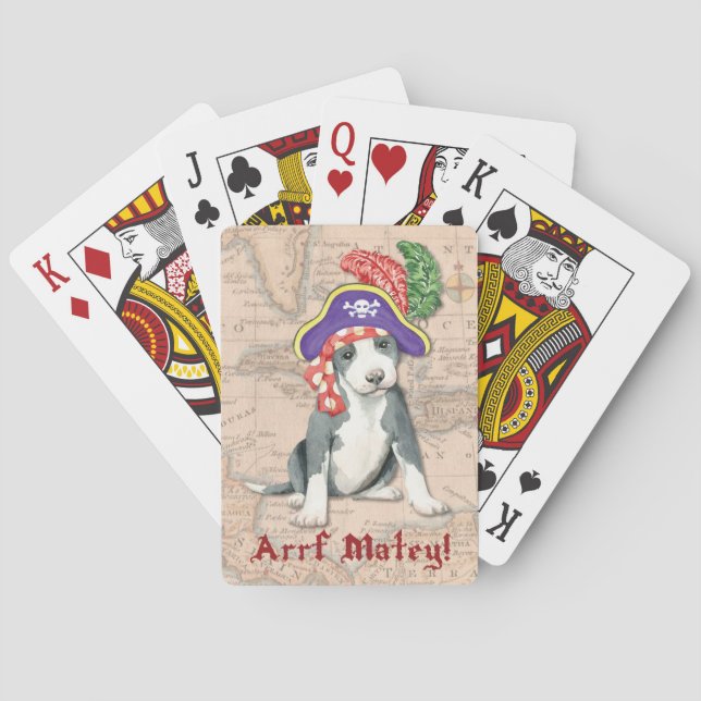 Pit Bull Terrier Pirate Playing Cards (Back)