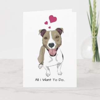 Pit Bull Valentine's Day Card
