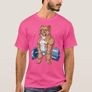 Pit Bull Weightlifting Funny Deadlift Men Fitness  T-Shirt