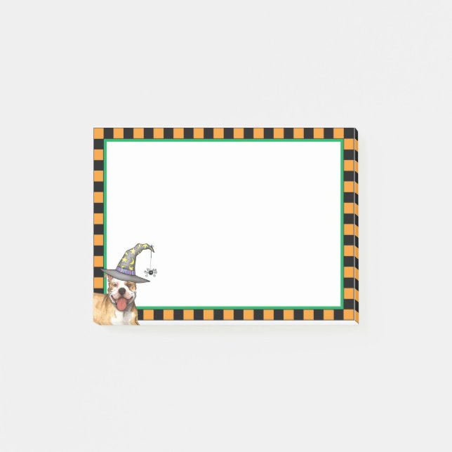 Pit Bull Witch Post-it Notes (Front)