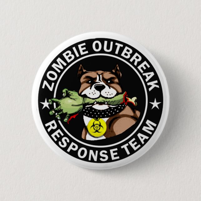 Pit Bull Zombie Outbreak Response Team Logo 6 Cm Round Badge (Front)