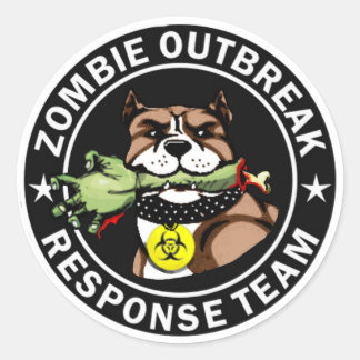 Pit Bull Zombie Outbreak Response Team Sticker