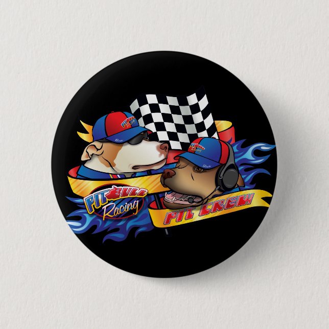 Pit Crew 6 Cm Round Badge (Front)