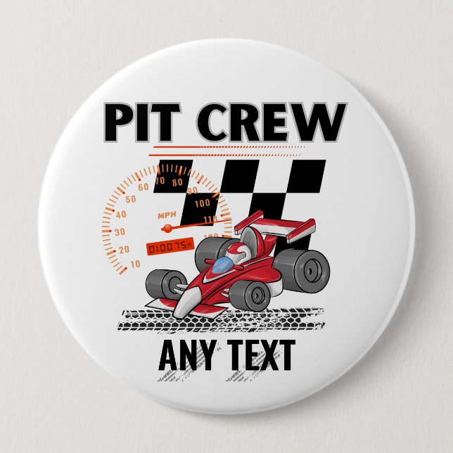Pit Crew Birthday Party Theme Race Cars  10 Cm Round Badge (Front)