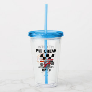 Pit Crew Birthday Party Theme Race Cars  Acrylic Tumbler