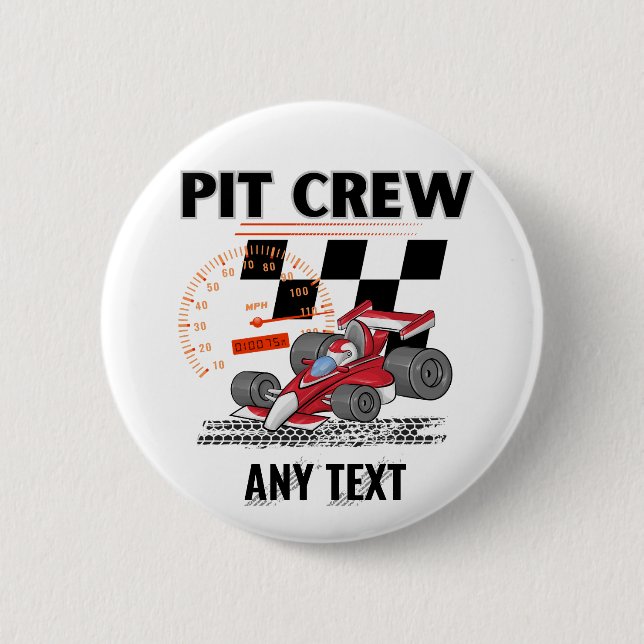 Pit Crew Birthday Party Theme Race Cars Matching  6 Cm Round Badge (Front)