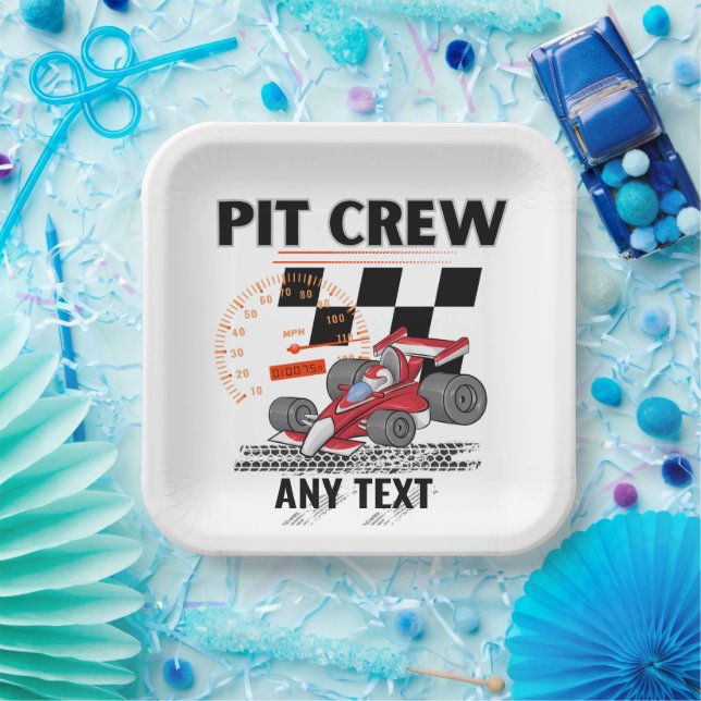 Pit Crew Birthday Party Theme Race Cars Paper Plate (Party)