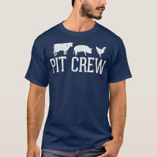 Pit Crew Cow Pig Chicken Barbecue  T-Shirt