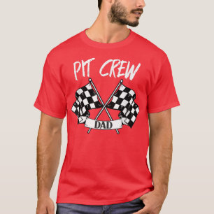 Pit Crew Dad Checkered Flag Racing Family T-Shirt