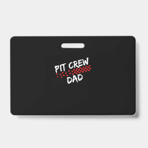 Pit Crew Dad T-Shirt Hosting Race Car Birthday ID Badge