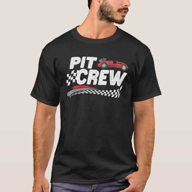 Pit Crew Family Racing Birthday Race Car Boys Yout T-Shirt (Front)