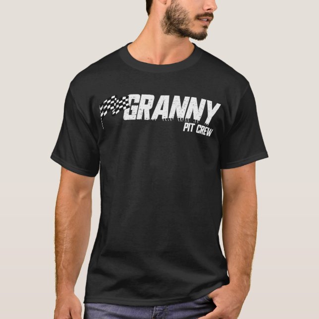Pit Crew Granny Race Birthday Family Racing Granny T-Shirt (Front)