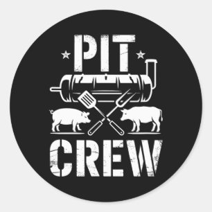Pit Crew Grilling Bbq  Classic Round Sticker