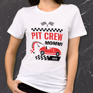 Pit Crew Mummy Fast One Birthday T-Shirt Tri-Blend Shirt