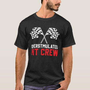 Pit Crew Race car racing chequered flag T-Shirt