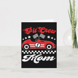 Pit Crew Race Car Racing Mum Family Birthday Party Card