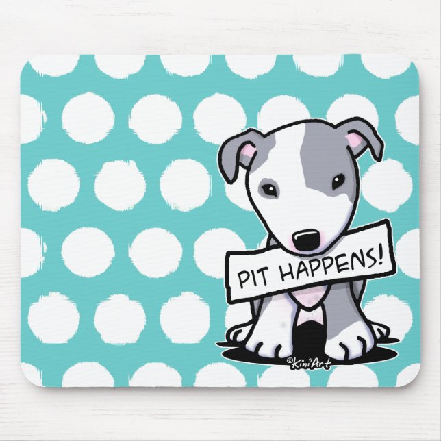 Pit Happens Pit Bull Dog Mouse Mat (Front)