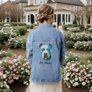 Pit Mum   Dog Lover's  Denim Jacket