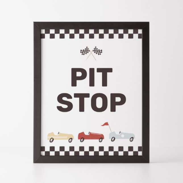 Pit Stock Sign Two Fast Race Car Birthday (Creator Uploaded)