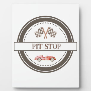 Pit Stop Birthday Tabletop Plaque with Easel