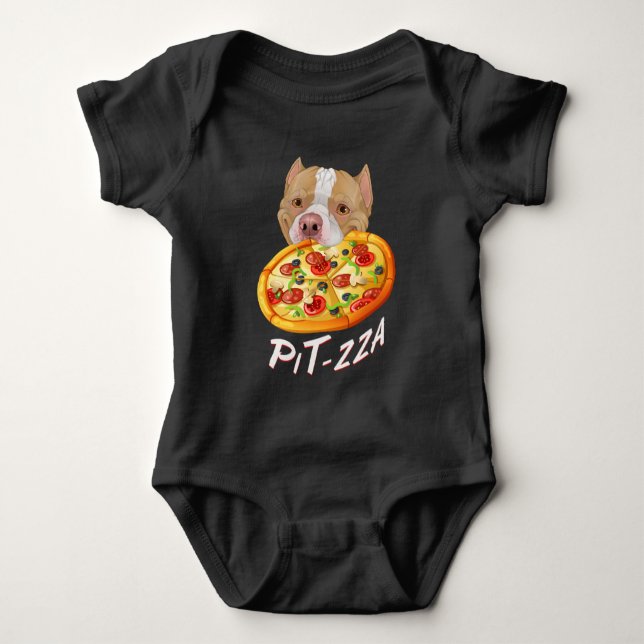 Pit-zza! Pit Bull & Pizza  T-Shirt Baby Bodysuit (Front)