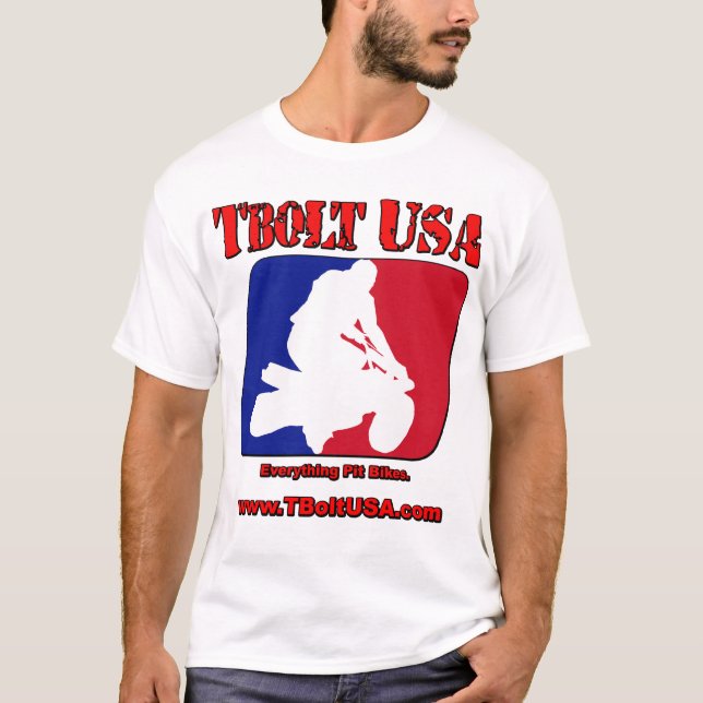 Pitbike Logo TBolt USA T-Shirt (Front)