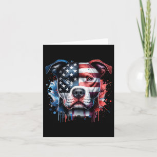 Pitbull 4th Of July American Flag Gles Patriotic D Card