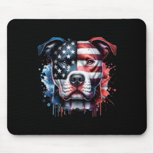 Pitbull 4th Of July American Flag Gles Patriotic D Mouse Mat