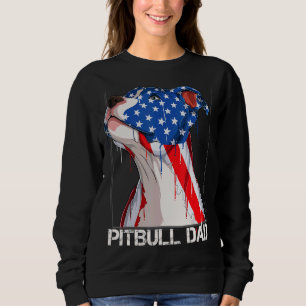 Pitbull 4th Of July Men Pitbull Dad American Fla Sweatshirt