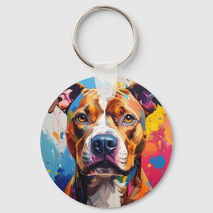 pitbull absract keychain