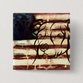 Pitbull American 15 Cm Square Badge