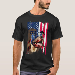 Pitbull American Flag 4th Of July Pitbull Patrioti T-Shirt