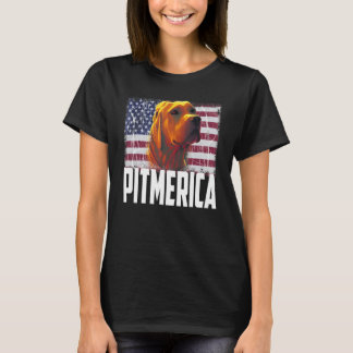 Pitbull American Flag Dog Mom Dad Patriotic  Terri T-Shirt