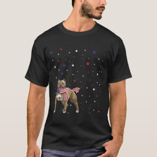 Pitbull American Flag Scarf Patriotic T-Shirt