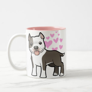 Pitbull / American Staffordshire Terrier Love Two-Tone Coffee Mug
