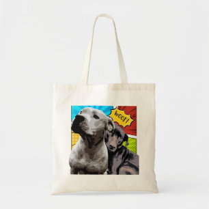 Pitbull and Staffy original art of my two dogs. Tote Bag