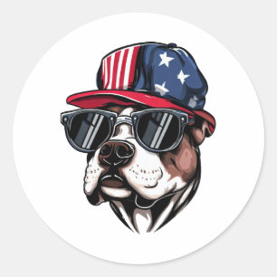 Pitbull art classic round sticker