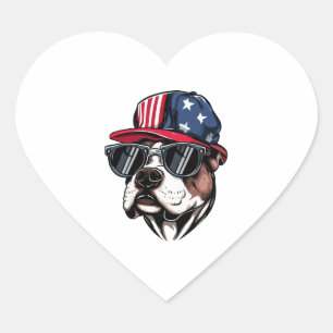 Pitbull art heart sticker