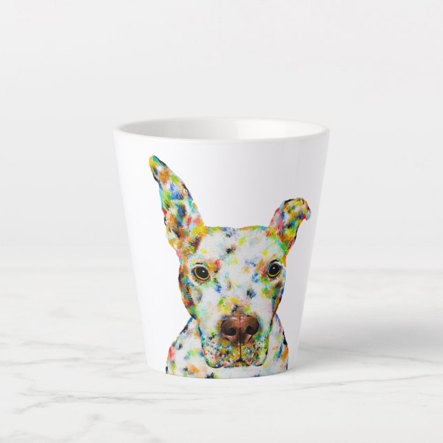 Pitbull Art Latte Mug (Front)
