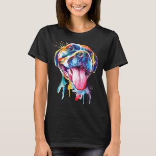 Pitbull Artistic Splash Animal Colourful Dog Breed T-Shirt