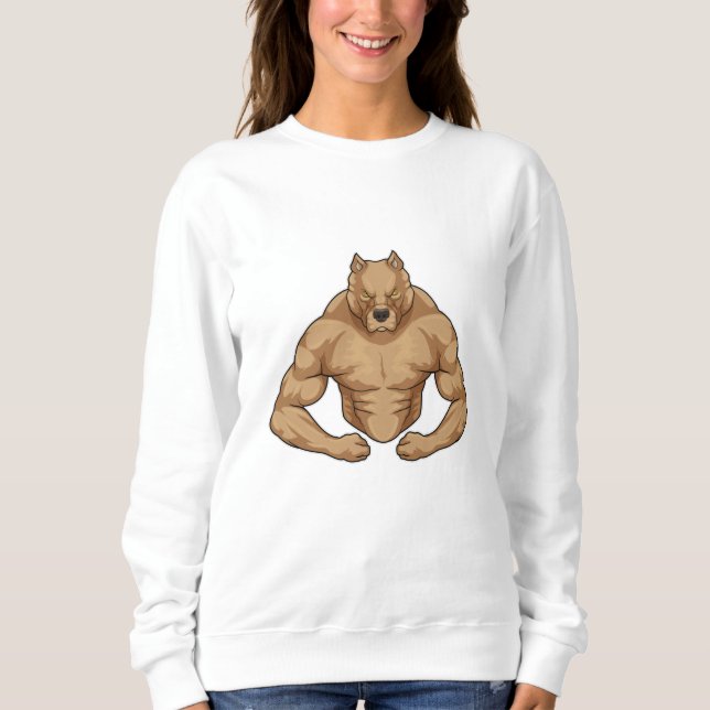 Pitbull as Bodybuilder extreme Sweatshirt (Front)