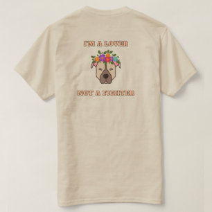 Pitbull Awareness: Lover Not a Fighter (Brown) T-S T-Shirt